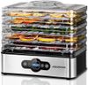 Aigostar 5 Tier Food Dehydrator, 240W Food Dryer Machine with 99 H-Timer, 35-70℃ Temperature Adjustable and LED Display for Drying Fruit, Meat, Vegetable, Jerky and Pet Treat, BPA Free - Crispy 12YXA