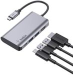 Belkin USB C 4-in-1 MultiPort Adapter (with 4K HDMI, USB-C 100W PD Pass-Through Charging, 2 x USB A Ports for MacBook Pro, MacBook Air, iPad Pro, XPS and More)