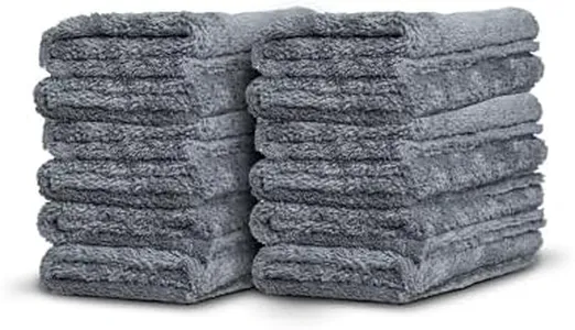 Adam's Polishes Borderless Grey Edgeless Microfiber Towel (12 Pack)- Premium Quality 480gsm, 16 x 16 inches Plush Microfiber - Delicate Touch for The Most Delicate Surfaces