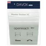 DAVOX BT Openreach master phone socket NTE5C MK2 + MK4 Faceplate - Combination Socket for Fibre Broadband + Filtered Telephone Main Line BT431a for Phone RJ11/RJ45 Data