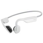 Shokz (AfterShokz) OpenMove - Open-Ear Bluetooth Sport Headphones - Bone Conduction Wireless Earphones - Sweatproof for Running and Workouts, with Sticker Pack (White)