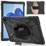 ZenRich Surface Pro 9 Case 13 inch 2022, zenrich Rugged Case for Surface Pro 11/10 (2024) / Pro 9 with Kickstand and Hand Strap Heavy Duty Shockproof, Compatible with Type Cover Keyboard-Black