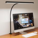 Nulmvic Desk Lamps Office Home, LED Desk Lamp Aesthetic with Clamp, 30 Lighting Modes Adjustable Eye-Caring Architect Task Lamp Flexible Gooseneck Clamp Light for Workbench Drafting Reading Study