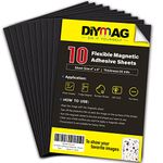 DIYMAG Magnetic Adhesive Sheets, |4" x 6"|, 10 Pack Cuttable, Flexible Magnet Sheets with Adhesive for Crafts, Photos, Easy Peel and Stick