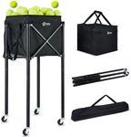 ShelfElites Portable Tennis Ball Hopper & Pickleball Basket - Multi-Sport Ball Collector for Training & Practice (Holds 170 Balls)