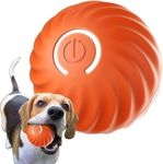 Interactive Pet Toy Automatic Rolling Ball, 2024 Rechargeable USB Dog Toy Balls, Durable High Bounce Floating Rubber Dog Ball, Dog Rolling Ball with LED Flash Light, for Kittens, Puppies (Orange 1PCS)