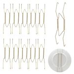 EEEKit Metal Wall Hanging Dish Plate Display Spring Hook Holder Hangers Wire (gold) - 10-Pack