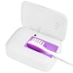 UV Toothbrush Sanitizer Case, Portable Mini Toothbrush Sanitizer with Dryer Heating, Fan Drying Rechargeable Toothbrush Cover Sterilizing Box for Home, Travel & Fits All Toothbrushes