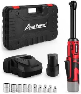 AVID POWER 3/8" Extended Cordless Electric Ratchet Wrench, 60N.m(44.2 Ft-lbs) 12V Power Ratchet Wrench Kit, Variable Speed Trigger, 10 Sockets & 2.0Ah Li-Ion Battery