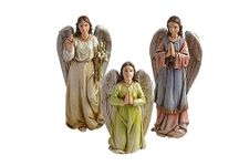 ZJSGLA 5" Praying Angel Nativity Village Figurines Collection Guardian Prayer Angel Figures Set of 3