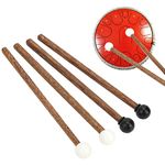 4Pcs Percussion Sticks, 16.5cm Rubber Drum Stick Steel Tongue Drum Mallet Anti-Slip Drum Stick Mallets Percussion Instrument Parts for Child Drummers and Practitioner