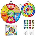 Yordawn 26 Inch Kids Dart Board Set Foldable Sport Theme Kids Dartboard with 16 Velcro Balls & 2 Hooks Double Sided Dart Games with Storage Bag Hanging Dartboard for Boys Girls Teen Indoor Outdoor