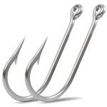 Saltwater Large Giant Shark Alligator Fishing Hooks Big Game Stainless Steel J Fishing Hooks Extra Strong Large Fish Hooks for Tuna Swordfish Catfish Size 5/0-20/0