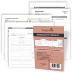 EASYGENIE Genealogy Stories Kit: Worksheets, Charts, and Forms to Preserve Family History and Ancestry (30 Sheets)