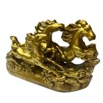 GJ Fengshui Vastu Running Horses Showpiece| Made in India (Brass)