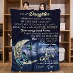 UFOORO Fathers Day for Daughter Gifts from Dad - Butterfly Blanket to My Daughter Moon and Back Throw Blanket for Daughter Birthday