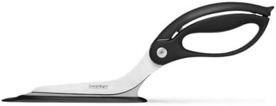 Dreamfarm Scizza 2-In-1 Easy Ergonomic Pizza Scissors with Stainless Steel Pizza Cutter Blades & Non-Stick Slice Server - Black