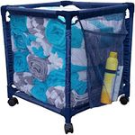 Essentially Yours Rolling Pool Storage Small Organizer Bin, (18" W x 18" L x 20" H), Blue Style 417244