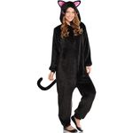 Amscan Black Cat Zipster-Adult Small/Medium (up to 5'11'') Girls Costume