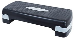 BalanceFrom Adjustable Workout Aerobic Stepper Step Platform Trainer, Medium, Black/Gray