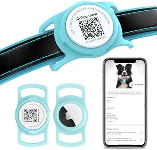 PawView for AirTag Holder Dog Collar, Smart QR Code Holder for Cats and Dogs, for AirTag Protective Cases - Scan Alert, Instant Location, Pet Online Profile, Contacts Info (1Pack,Robin's Egg Blue)