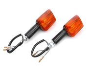 BIKE IT Motorcycle Long Stem Mini Indicators With Black Body And Amber Lens