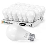 Mastery Mart LED Light Bulbs 60W Equivalent, 9W Bright White Led Bulbs A19, 5000K Bright Daylight White, E26 Standard Base, 800 Lumens, Non-Dimmable, Energy Star, UL Listed, 24 Pack