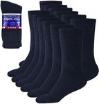 Debra Weitzner Mens Womens Diabetic Socks - Crew or Ankle Length - Cotton - Black, White or Grey - 6 Pairs - Blue - Mens 13-15/ Fits men's shoe size 9-14