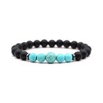 SBI Jewelry Women Turquoise Bracelets for Men Black Beads Stretch Bracelet Mom Daughter Sister Best Friend Wife Girlfriend Son Family Boyfriend Birthday Anniversary Mothers Day