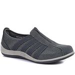 Pavers Women’s Lightweight Zip-Up Trainers in Grey - Breathable Mesh Upper Ladies Shoes - Versatile Comfortable Footwear - Size UK 7 / EU 40