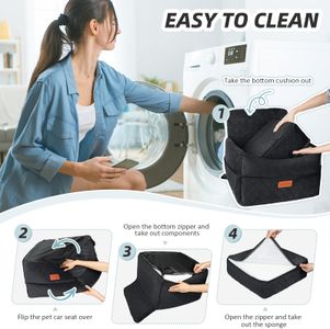 HEGGCOOE Small Dog Car Seat – Portable Pet Booster for Cars
