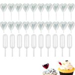 Armastuse 200pcs Pipettes Plastic Droppers,Cupcake Pipettes,4ml Disposable Plastic Transfer Pipettesfor Cupcakes Chocolate Strawberries Ice Cream,Baked Food Cream jam Cake Straw