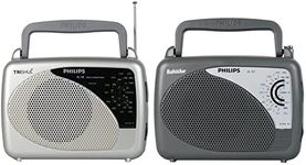 Philips Radio RL118/94 with MW/SW/FM Bands, 200mW RMS soundoutput,3-1 Power Source External Battery, Built in Rechargeable Battery & DL167/94 with MW/SW/FM Bands, 2xR20,External 3V DC