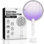 LiBa Electric Fly Swatter Racket, 2 in 1 Electric Bug Zapper USB Rechargeable, 4000V Indoor Outdoor Mosquito Zapper with 5 Layer Safety Mesh, Cordless Insect Killer Trap Home Office Camping Patio