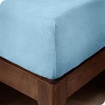 Bare Home Super Soft Fleece Fitted Sheet - Full Size - Extra Plush Polar Fleece - Deep Pocket - All Season Cozy Warmth (Full, Light Blue)