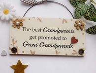 The Best Grandparents Get Promoted To Great Grandparents Wooden Plaque