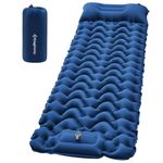 KingCamp Camping Mat, Ultralight Inflatable Camping Mat with Built-in Foot Pump, Durable Compact Inflatable Sleeping Mat with Pillow, Inflatable Camping Mattress for Backpacking Hiking Camping, Blue