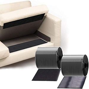 TEUVO Belcro Adhesiva con Adhesivo para DIY, Pesado Deber Cinta Doble Cara Extrafuerte para Arreglando y Montar, 11CM Amplia y 2M Largo