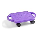 hand2mind-77103 Purple Indoor Scooter Board with Safety Handles for Kids Ages 6-12, Plastic Floor Scooter Board with Rollers, Physical Education for Home, Homeschool Supplies (Pack of 1)