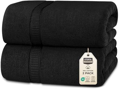 Utopia Towels - Luxurious Jumbo Bath Sheet 2 Piece - 600 GSM 100% Ring Spun Cotton Highly Absorbent and Quick Dry Extra Large Bath Towel - Super Soft Hotel Quality Towel (35 x 70 Inches, Black)