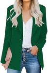 luvamia Women's Casual Long Sleeve Lapel Button Slim Work Office Blazer Jacket Womens Blazers for Work Casual Dark Green Blazer Jolly Green Size X-Large Size 16 Size 18