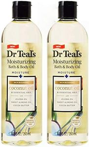 Dr Teal's Bath & Body Oil 2-Pack (17.6 fl oz Total) Moisturizing Coconut Oil & Essential Oils