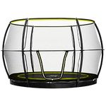 Rebo® Flush FIt Inground Base Jump Trampoline with Halo ll Enclosure - 10ft | OutdoorToys | Kids' Outdoor Trampoline for Gardens, Enclosure Included, Weather Resistant