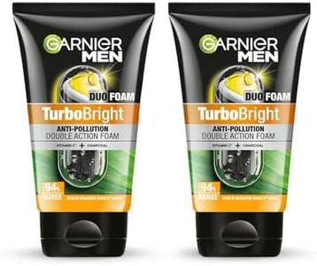 Garnier Men, Face Wash, Brightening & Anti-Pollution, TurboBright Double Action, 100 g (Pack of 2)