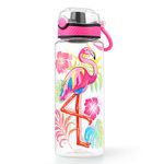 Cute Water Bottle for School Kids Girls, BPA Free Tritan & Leak Proof Flip Top Lid & Easy Clean & Carry Handle, 23oz/ 680ml (Flamingo, 23oz) …