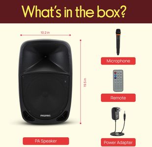 Pyle Portable PA Karaoke Speaker with Bluetooth, 8" Subwoofer, Mic & LED