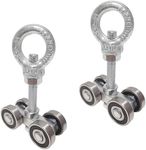 BIAXJUNY 4 Wheel Trolley Assembly Roller, Silent Unistrut Trolley, Solid Steel, M10 Bolt, Lifting Eye Nuts, 1-5/8" Wide Strut Channel (2pc)