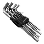 HAUTMEC 9-Piece Allen Wrench/Hex Key Set 1.5-10 mm Metric Assortment, Chrome Vanadium Steel for Furniture Assembly, Bicycle Repair, Tightening or Loosening and Fixtures, HT0221-SS