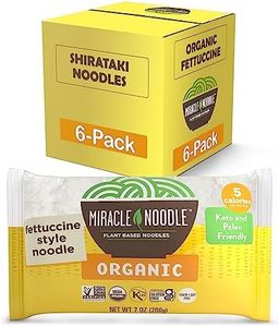 Miracle Noodle Organic Fettuccine Shirataki Noodles - Plant Based Konjac Noodles Fettucine, Keto Fettuccine, Vegan, Gluten-Free, Low Carb Pasta, Low Calorie Pasta, Non-GMO, Paleo & Keto - 7 Oz, 6-Pack