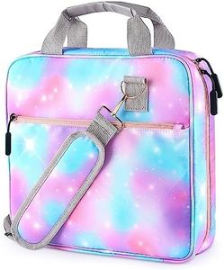FIODAY Zipper Binder, 2 inch 3 Ring Binder with Zipper Cute Binder with Handle and Shoulder Strap Multiple Pocket 500 Sheet Capacity Binder Organizer for School